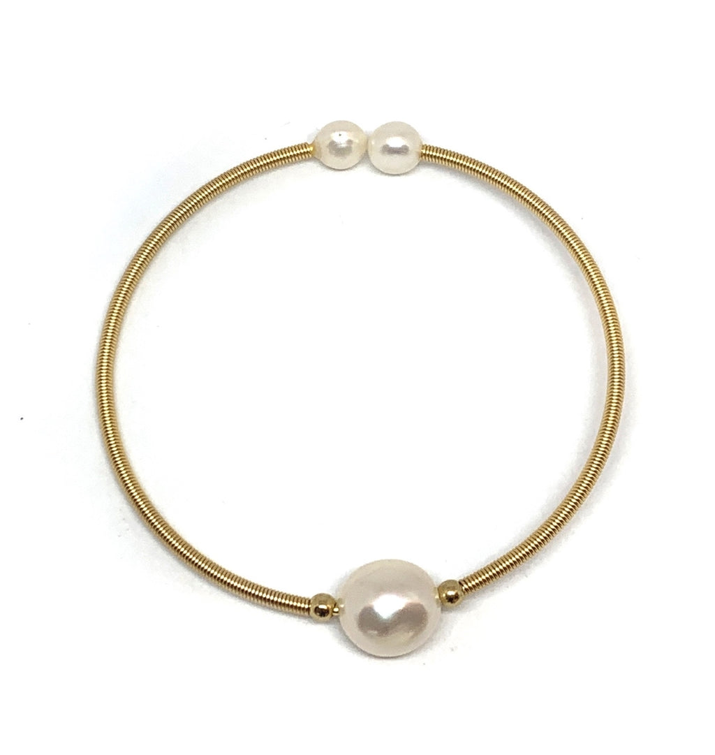 Wendy Mignot Cezanne Single Pearl Brass Bangle