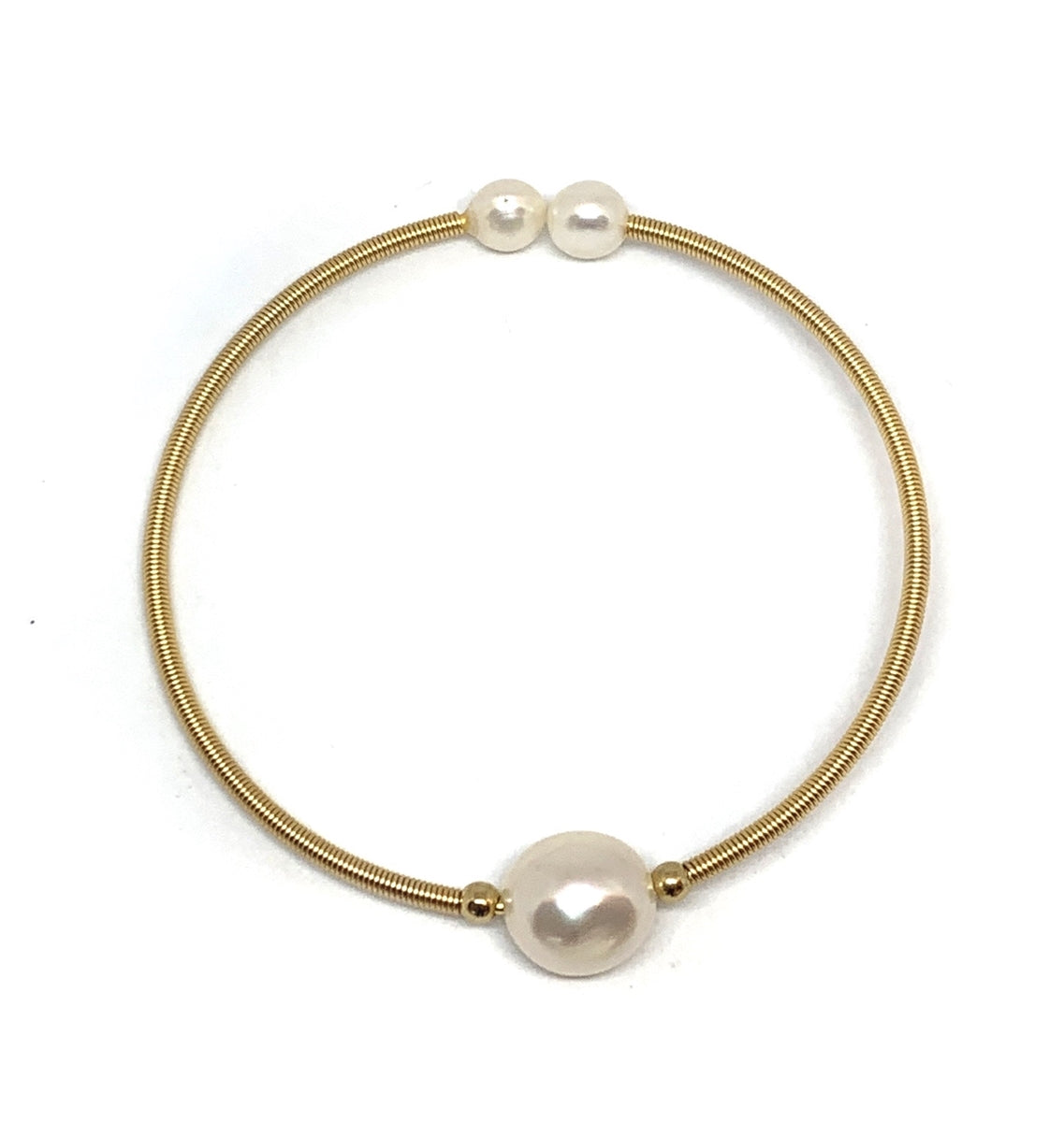 Wendy Mignot Cezanne Single Pearl Brass Bangle