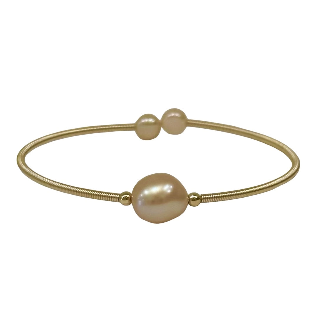 Cezanne Single Blush Pearl Brass Bangle