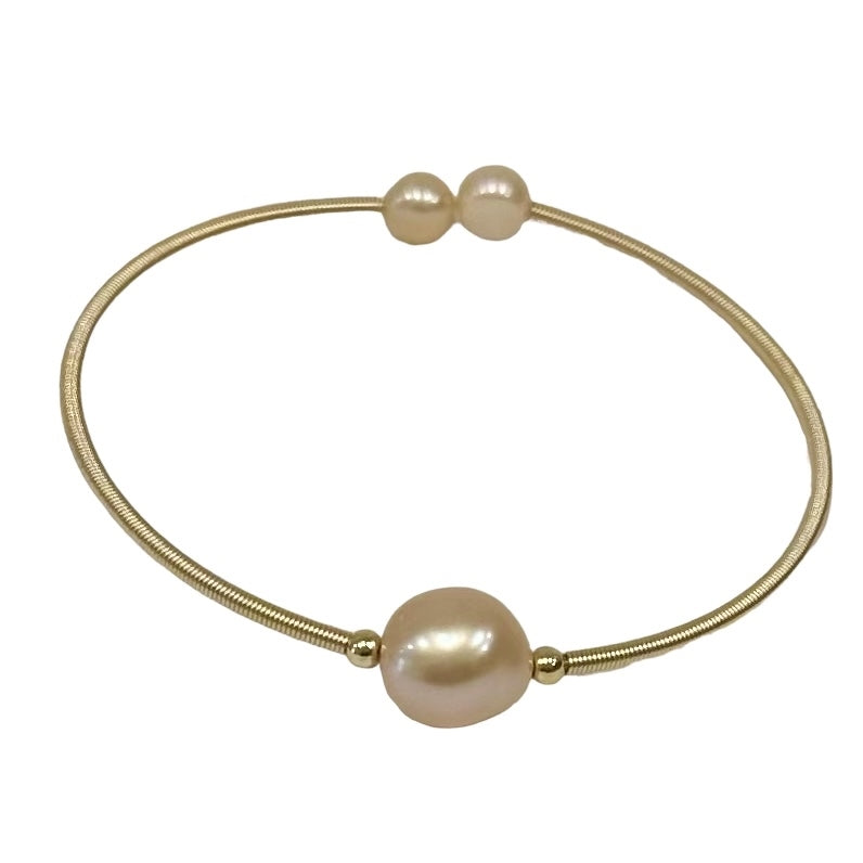 Cezanne Single Blush Pearl Brass Bangle
