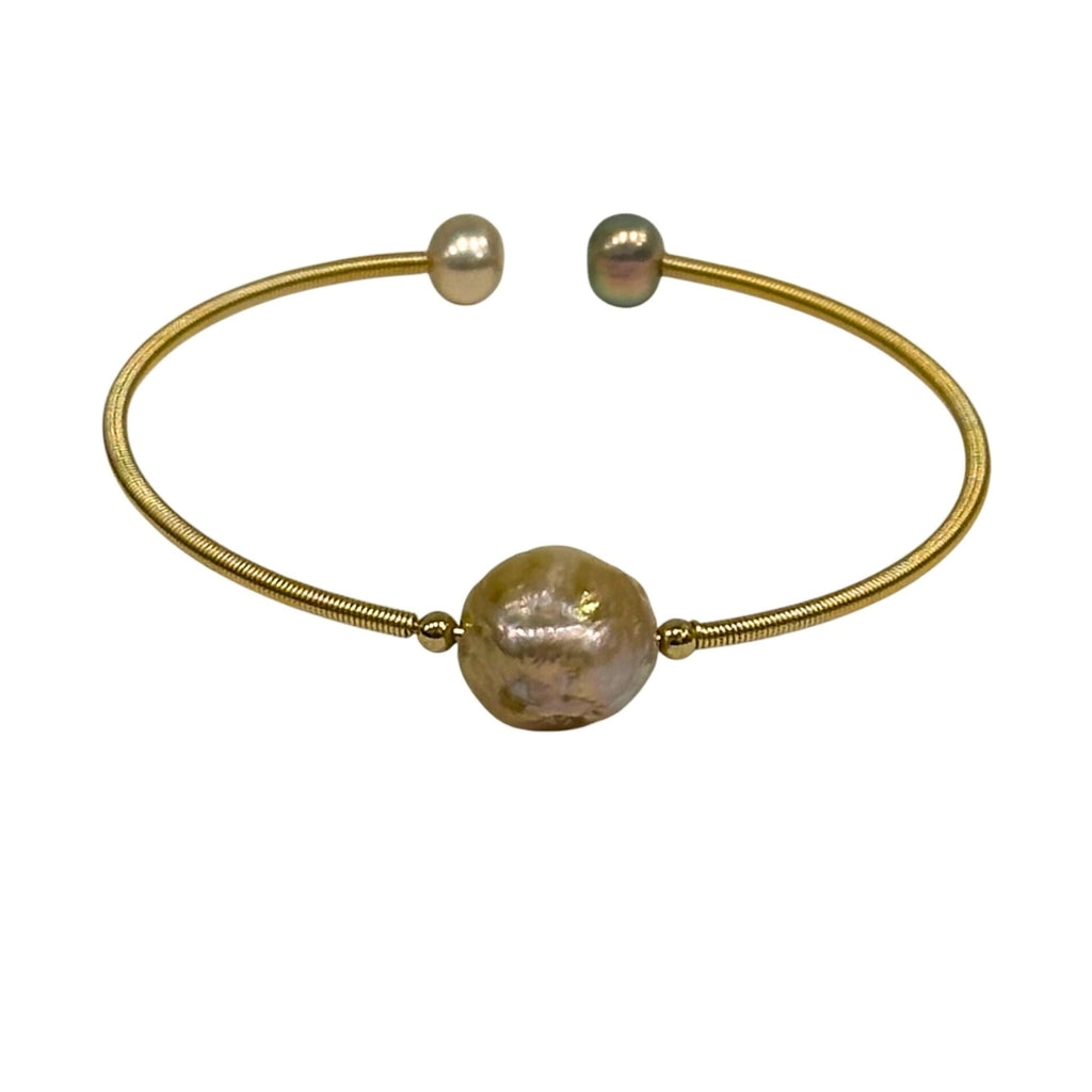 Wendy Mignot Cezanne Single Pearl Brass Bangle