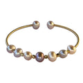 Degas Petite Multi-colored Pearls Brass Bangle