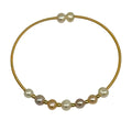 Degas Petite Multi-colored Pearls Brass Bangle