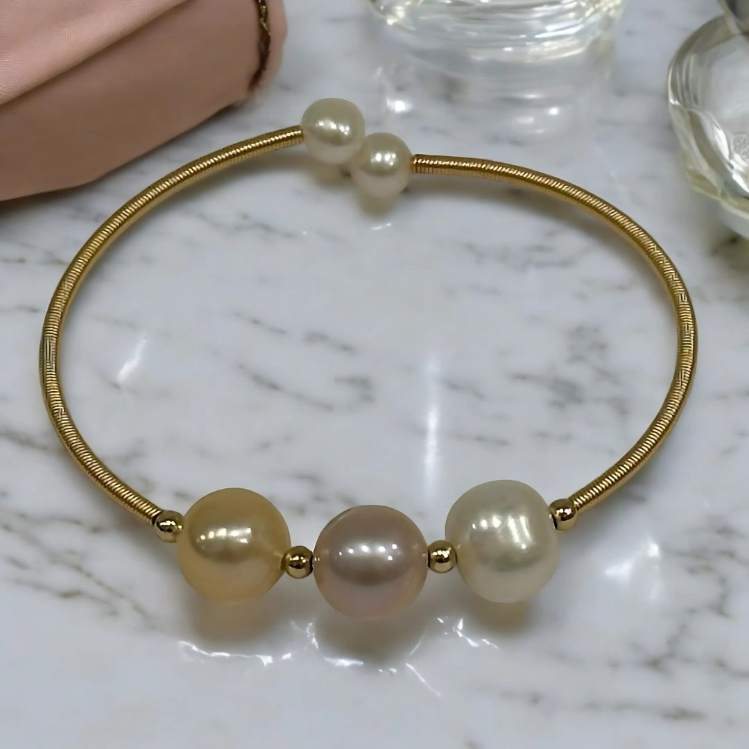 Renoir 3 Pearl Bangle - Blush