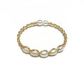 Bazille Breezy Freshwater Pearl Brass Wrap Bangle