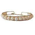 Du Champ  Freshwater Pearl Brass Wrap Bangle