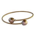 Valentin Freshwater Pearl Brass Wrap Bangle