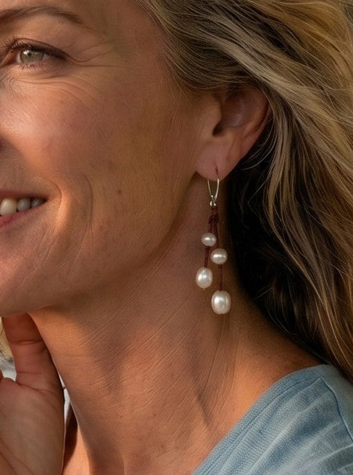 Wendy Mignot Freshwater Pearl Music Earrings-White