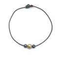 Fine Pearls and Leather Jewelry by Designer Wendy Mignot Daisy Tahitian and South Sea Gold Necklace