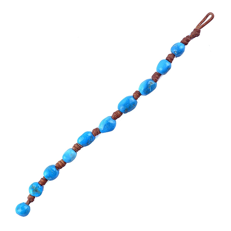 Wendy Mignot Jean Noel Petite Turquoise and Leather Bracelet