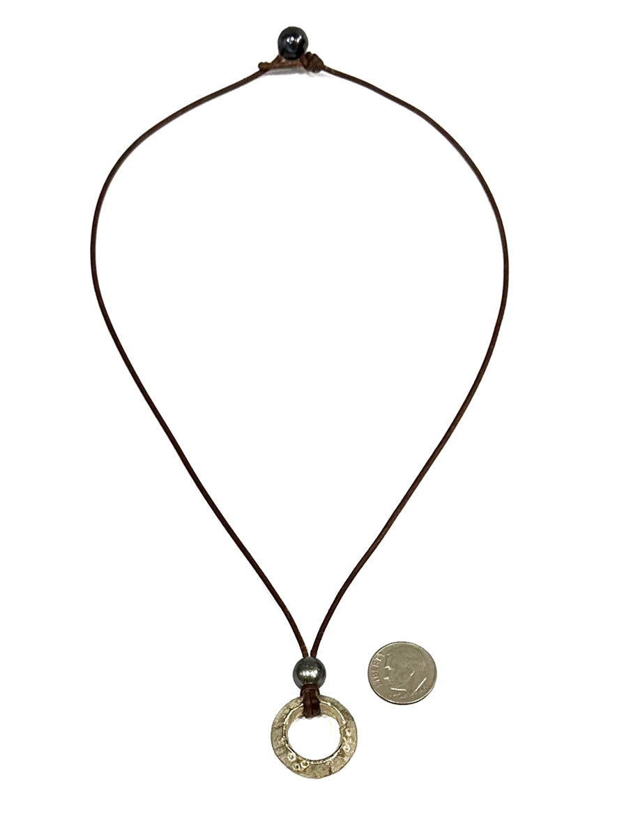 Silver Band with Tahitian Pearl- Saba