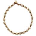 Wendy Mignot Fine Pearls and Leather Jewelry freshwater pearl necklace hand-knotted on a brown leather cord